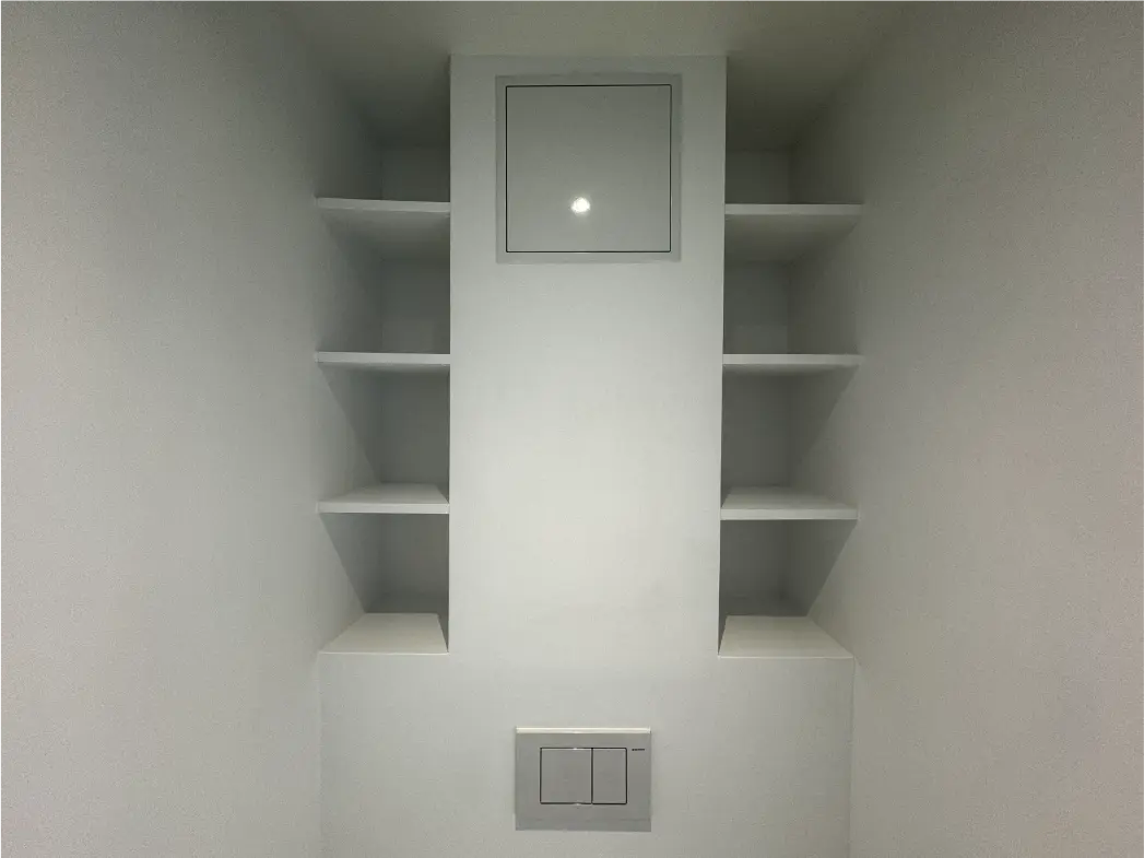 Etagère et trappe de visite sur mesure avant